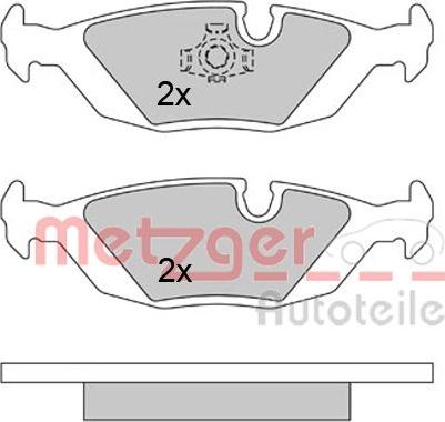 Metzger 1170284 - Kit de plaquettes de frein, frein à disque cwaw.fr