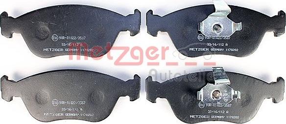 Metzger 1170282 - Kit de plaquettes de frein, frein à disque cwaw.fr