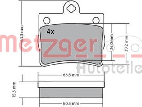 Metzger 1170239 - Kit de plaquettes de frein, frein à disque cwaw.fr