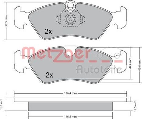 Metzger 1170235 - Kit de plaquettes de frein, frein à disque cwaw.fr