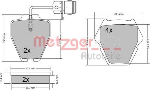 Metzger 1170231 - Kit de plaquettes de frein, frein à disque cwaw.fr