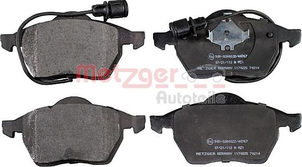 Metzger 1170225 - Kit de plaquettes de frein, frein à disque cwaw.fr