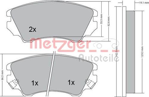 Metzger 1170221 - Kit de plaquettes de frein, frein à disque cwaw.fr