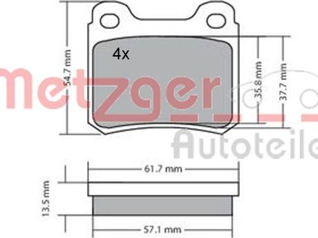 Metzger 1170223 - Kit de plaquettes de frein, frein à disque cwaw.fr