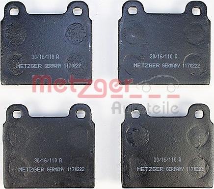 Metzger 1170222 - Kit de plaquettes de frein, frein à disque cwaw.fr