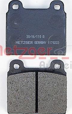 Metzger 1170222 - Kit de plaquettes de frein, frein à disque cwaw.fr