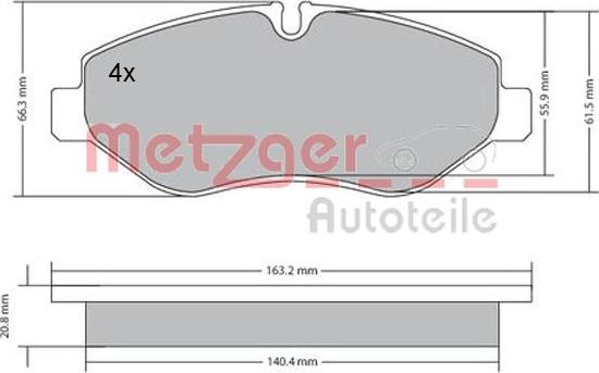 Metzger 1170271 - Kit de plaquettes de frein, frein à disque cwaw.fr