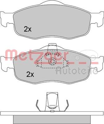 Metzger 1170273 - Kit de plaquettes de frein, frein à disque cwaw.fr