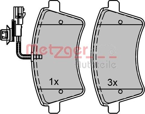 Metzger 1170776 - Kit de plaquettes de frein, frein à disque cwaw.fr