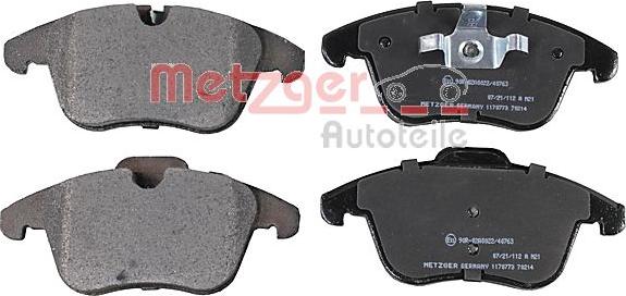 Metzger 1170773 - Kit de plaquettes de frein, frein à disque cwaw.fr