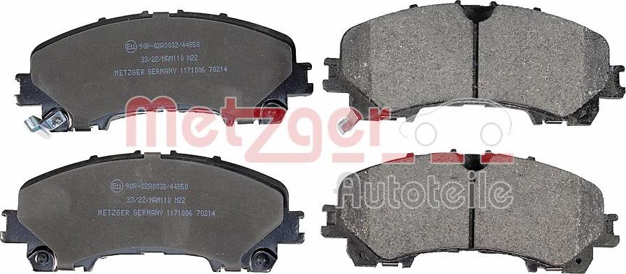 Metzger 1171006 - Kit de plaquettes de frein, frein à disque cwaw.fr