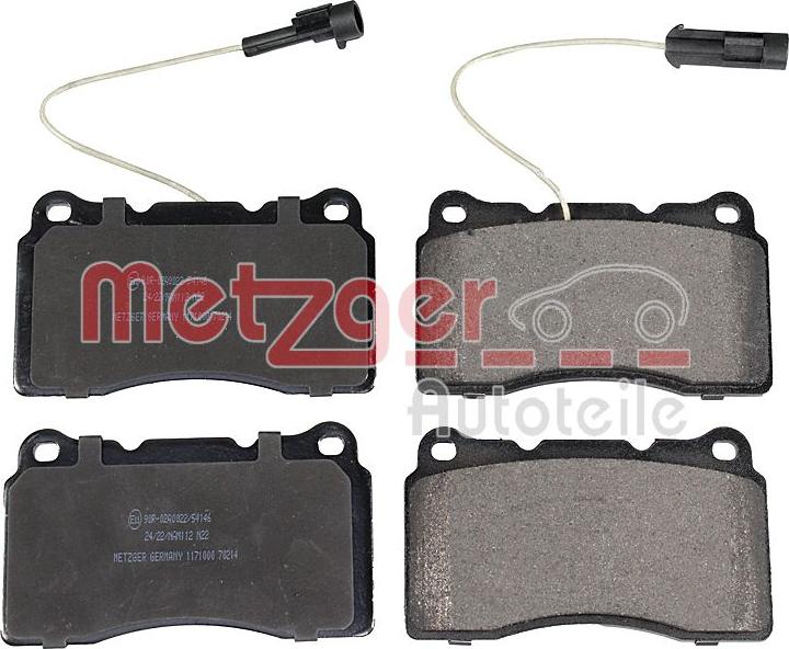 Metzger 1171000 - Kit de plaquettes de frein, frein à disque cwaw.fr