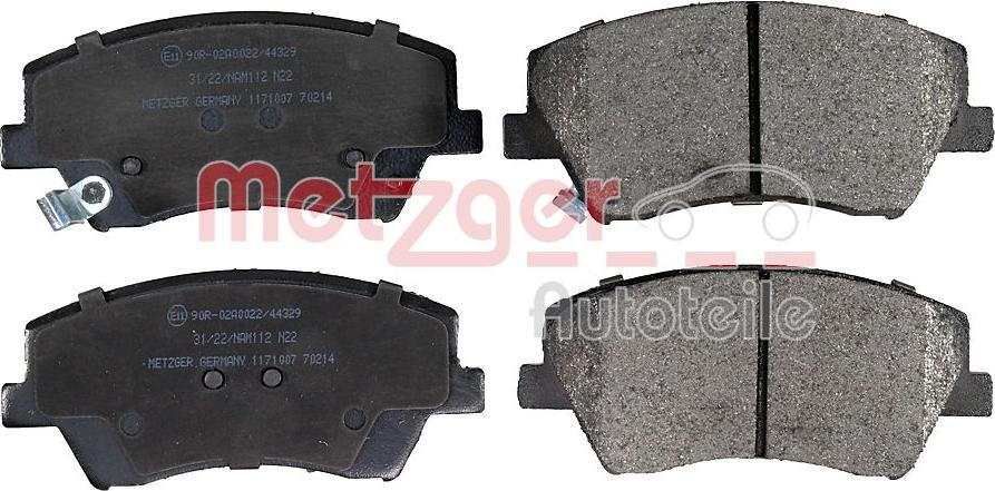 Metzger 1171007 - Kit de plaquettes de frein, frein à disque cwaw.fr