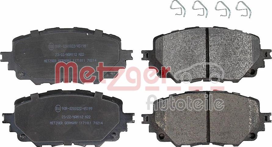 Metzger 1171011 - Kit de plaquettes de frein, frein à disque cwaw.fr