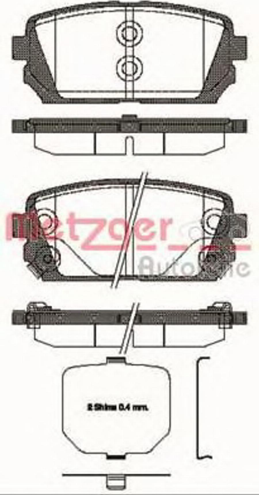 Metzger 1303.02 - Kit de plaquettes de frein, frein à disque cwaw.fr