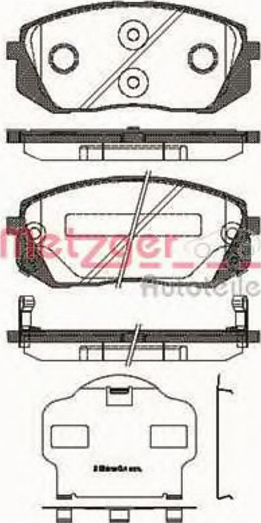 Metzger 1302.02 - Kit de plaquettes de frein, frein à disque cwaw.fr