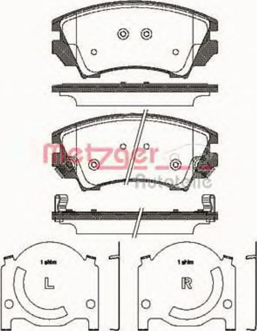 Metzger 1375.12 - Kit de plaquettes de frein, frein à disque cwaw.fr