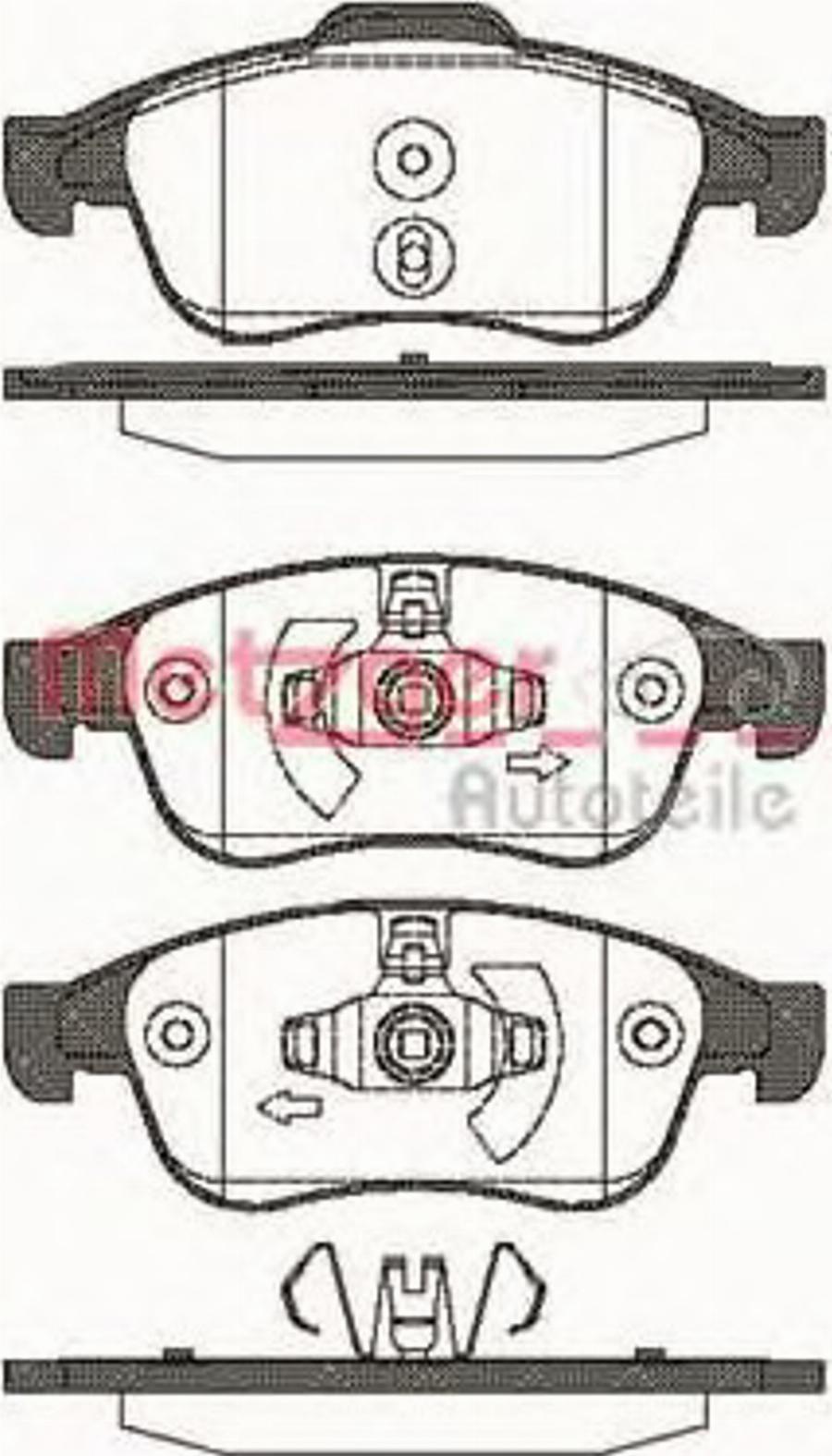 Metzger 1248.10 - Kit de plaquettes de frein, frein à disque cwaw.fr