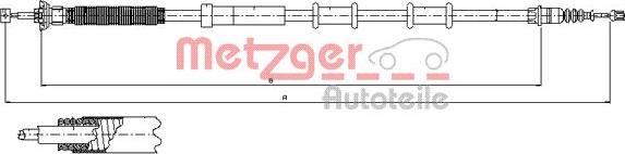 Metzger 12.0720 - Tirette à câble, frein de stationnement cwaw.fr