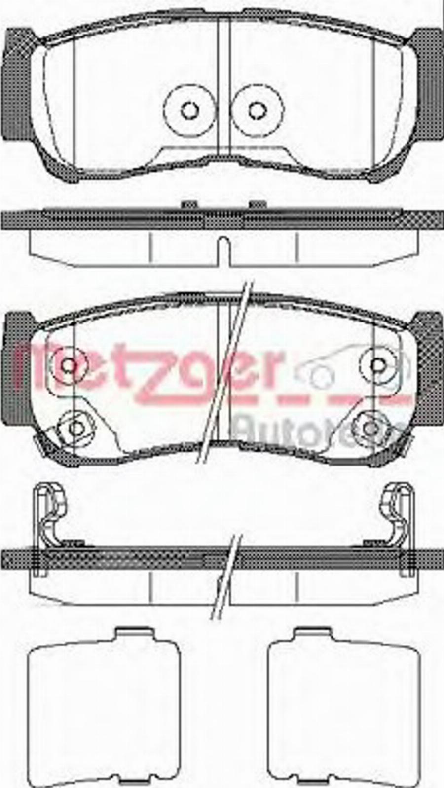 Metzger 123902 - Kit de plaquettes de frein, frein à disque cwaw.fr