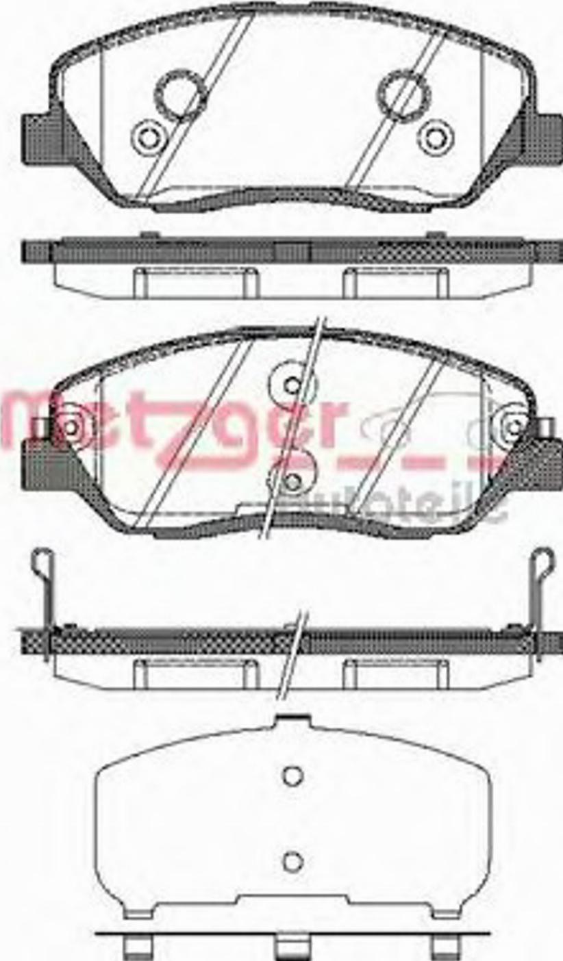 Metzger 122602 - Kit de plaquettes de frein, frein à disque cwaw.fr