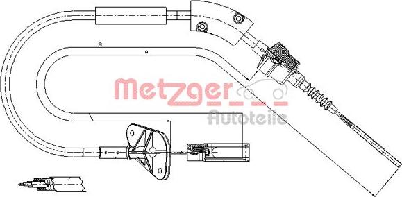 Metzger 12.7202 - Tirette à câble, commande d'embrayage cwaw.fr