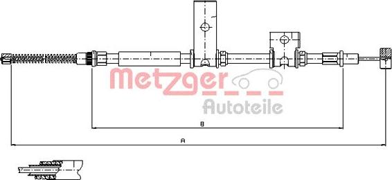 Metzger 17.5014 - Tirette à câble, frein de stationnement cwaw.fr