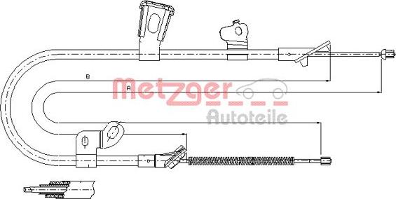 Metzger 17.1074 - Tirette à câble, frein de stationnement cwaw.fr