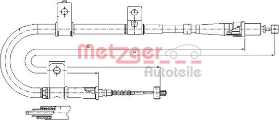 Metzger 17.2550 - Tirette à câble, frein de stationnement cwaw.fr