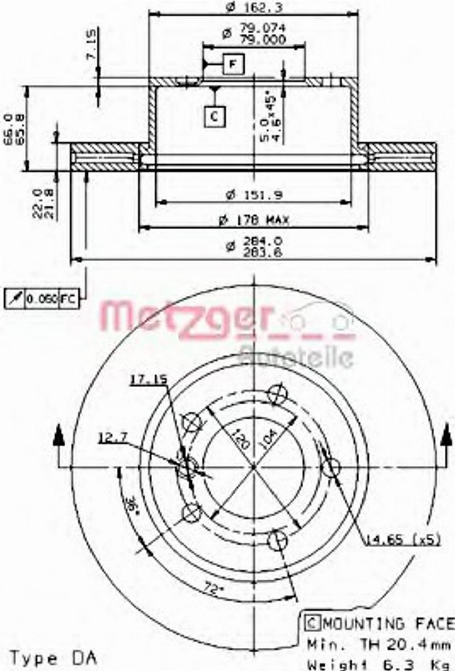 Metzger 24945E - Disque de frein cwaw.fr