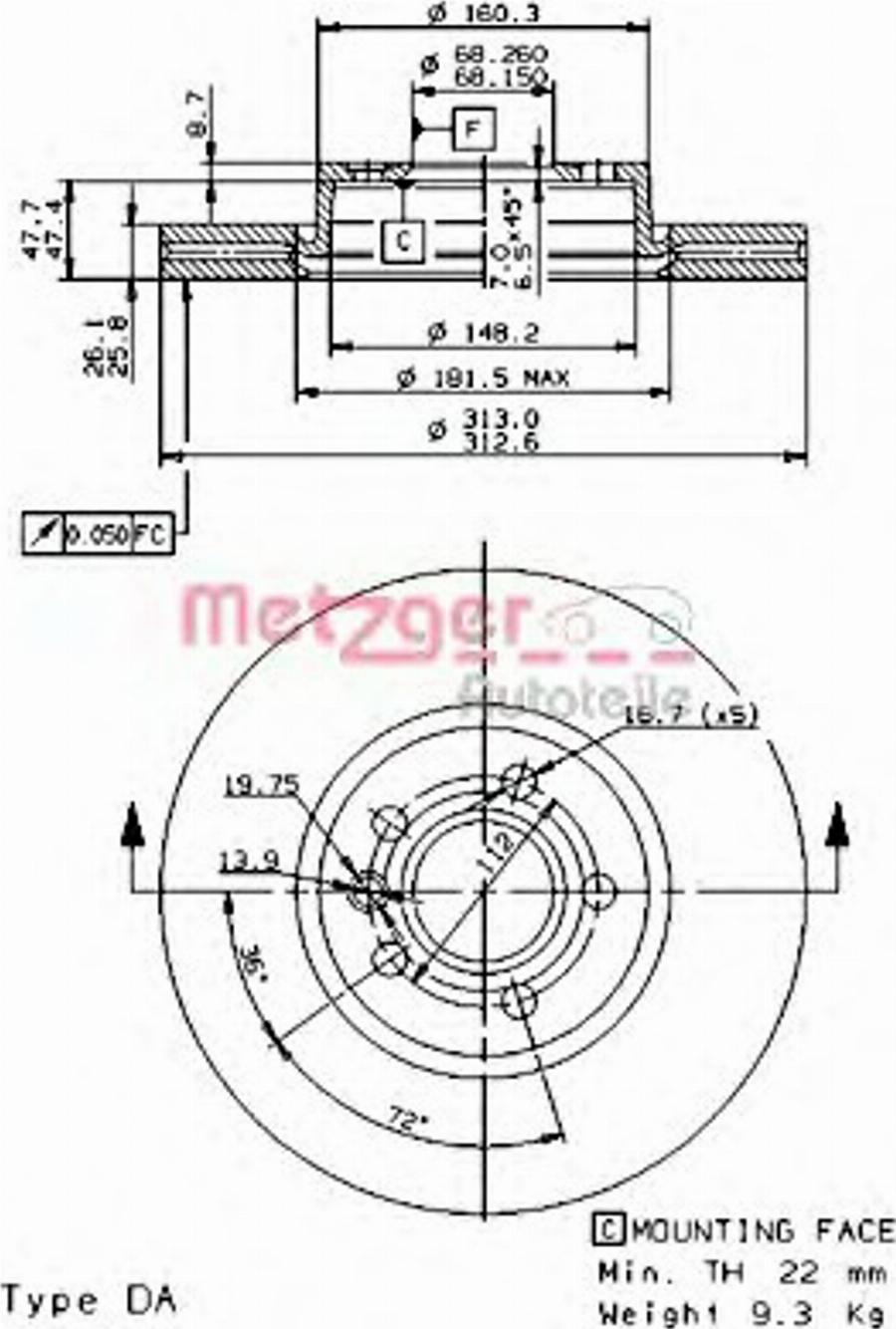 Metzger 24969 - Disque de frein cwaw.fr