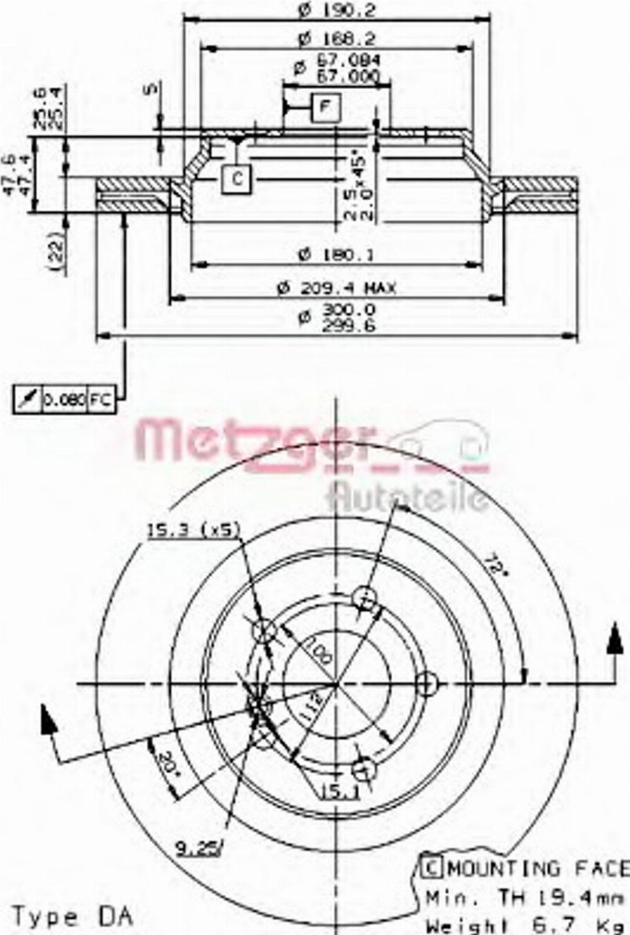 Metzger 24963 - Disque de frein cwaw.fr