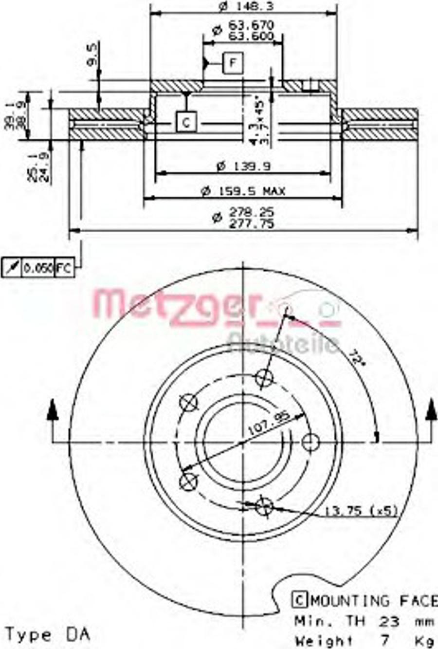 Metzger 24919V - Disque de frein cwaw.fr