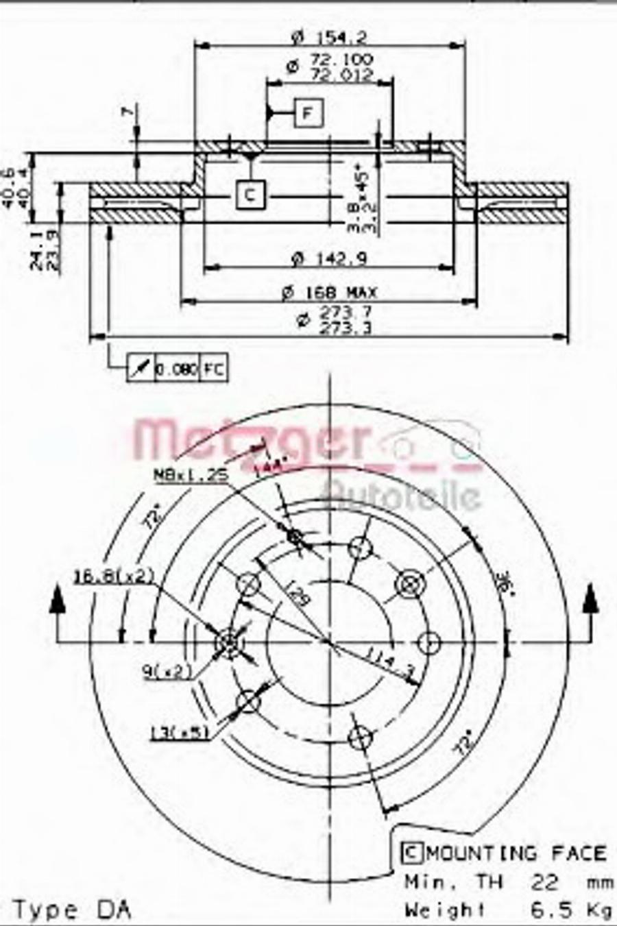 Metzger 24935E - Disque de frein cwaw.fr