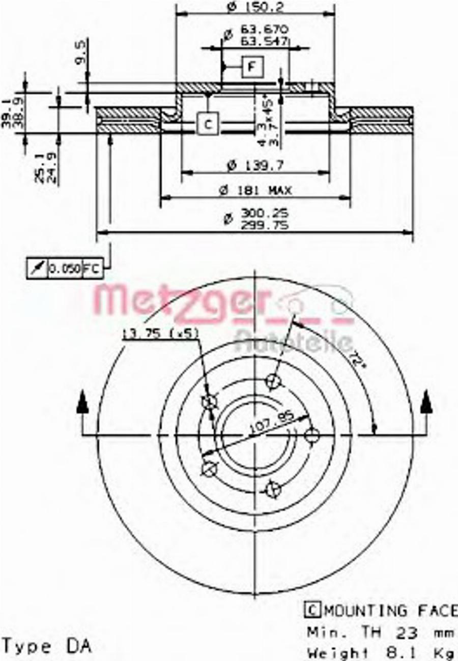 Metzger 24925V - Disque de frein cwaw.fr