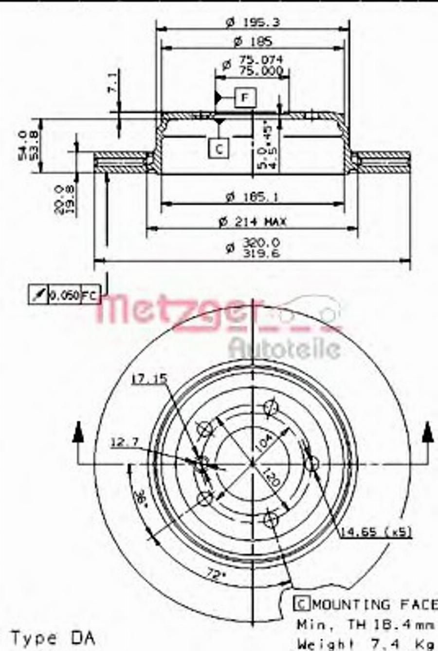 Metzger 24926 V - Disque de frein cwaw.fr