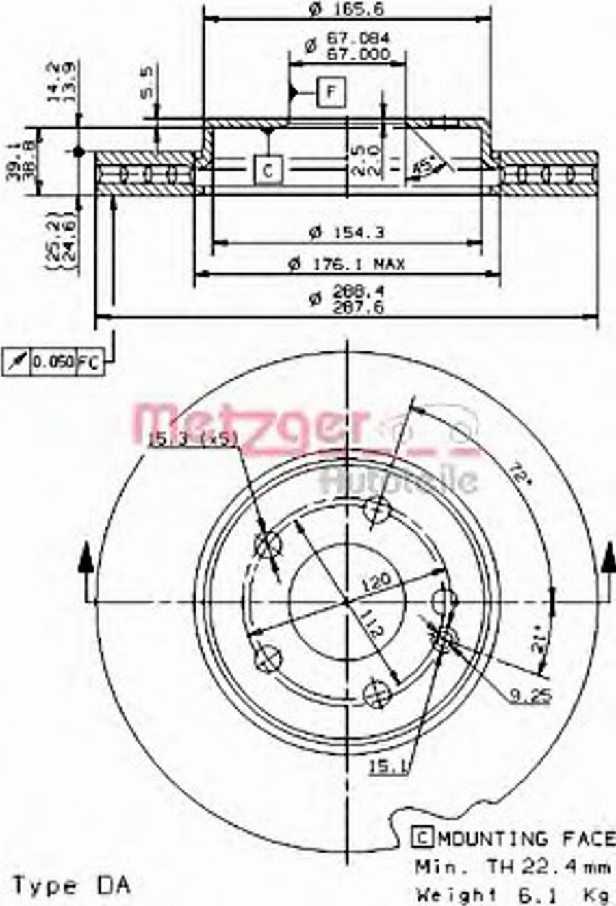 Metzger 24923 - Disque de frein cwaw.fr