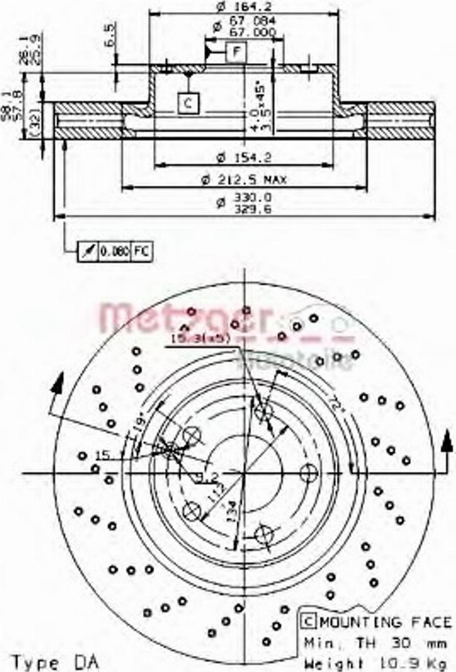 Metzger 24975 - Disque de frein cwaw.fr