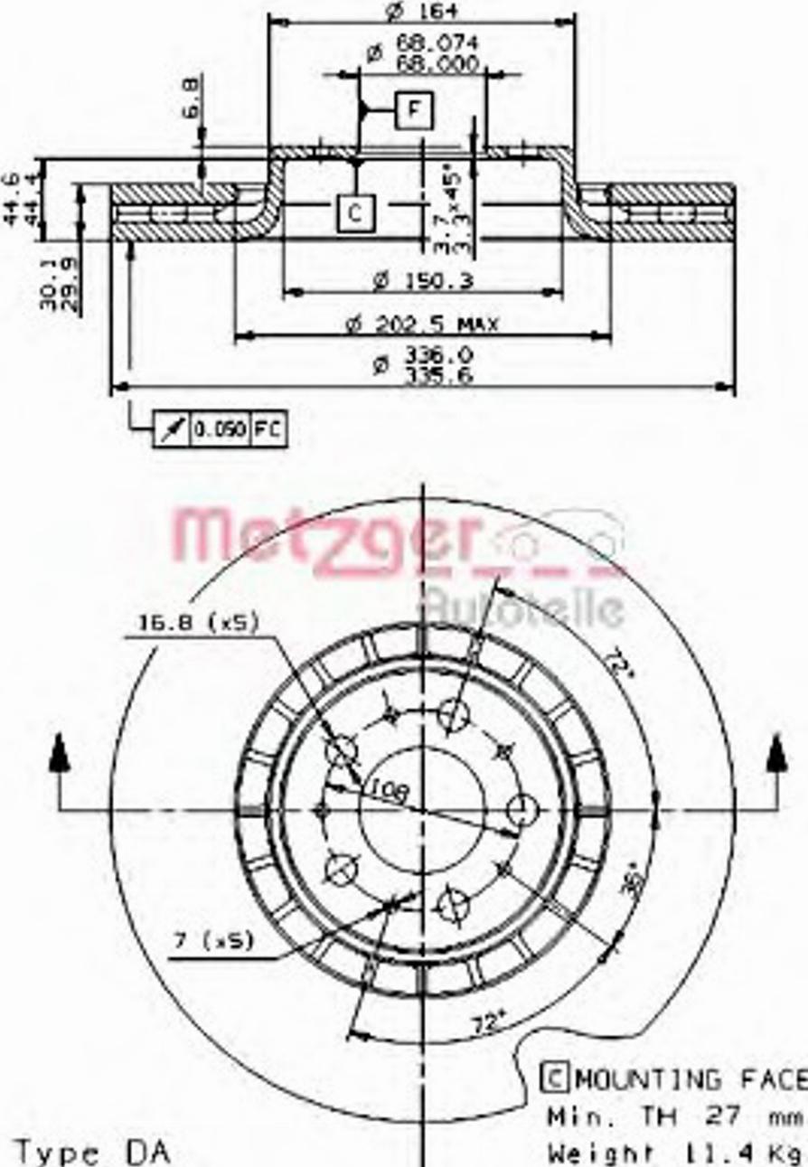 Metzger 24977 - Disque de frein cwaw.fr