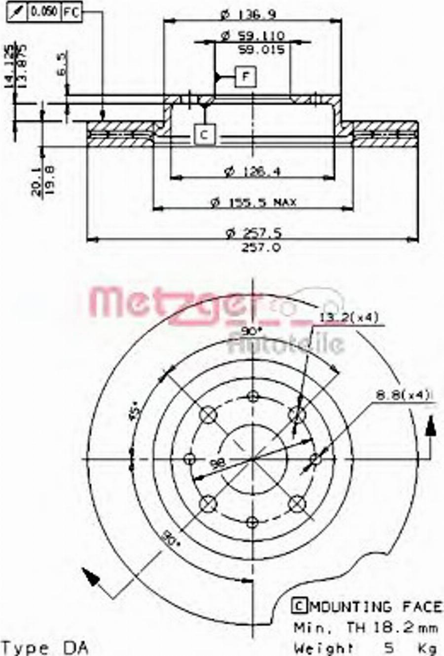 Metzger 24499 E - Disque de frein cwaw.fr