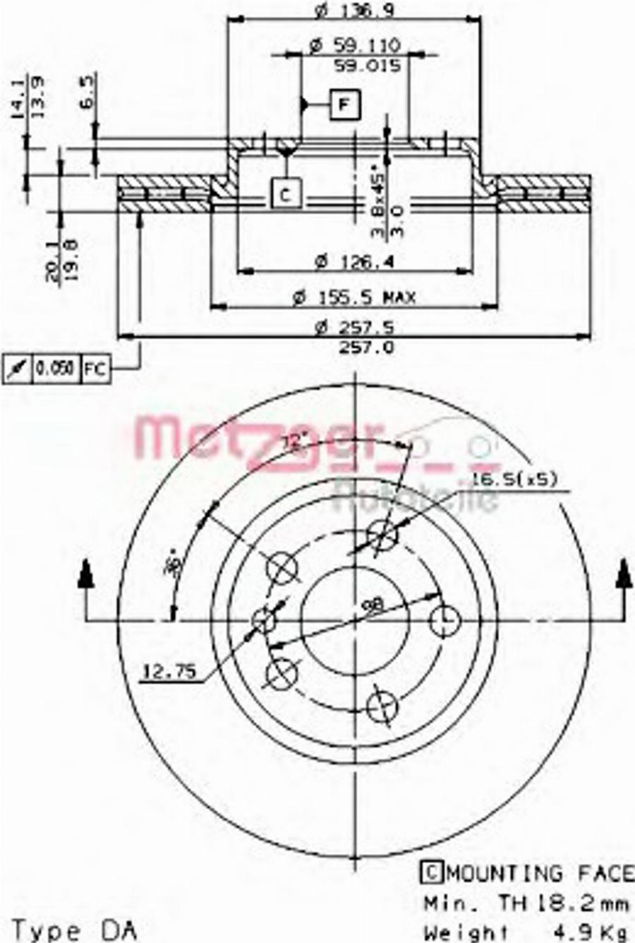 Metzger 24593 E - Disque de frein cwaw.fr