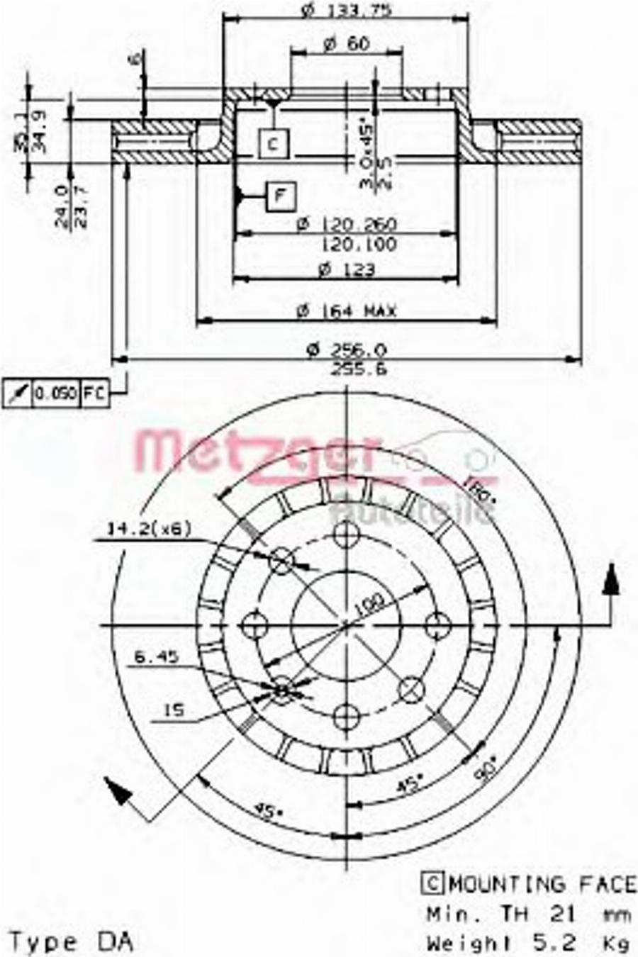 Metzger 24695E - Disque de frein cwaw.fr