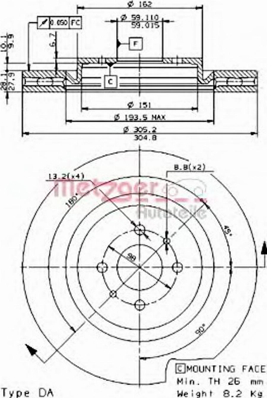 Metzger 24697V - Disque de frein cwaw.fr