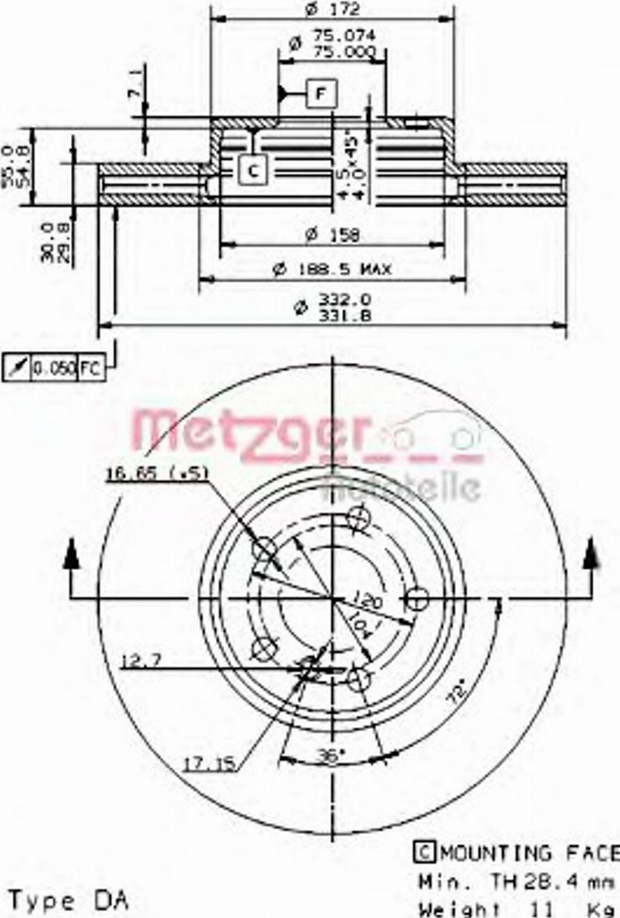 Metzger 24896 - Disque de frein cwaw.fr