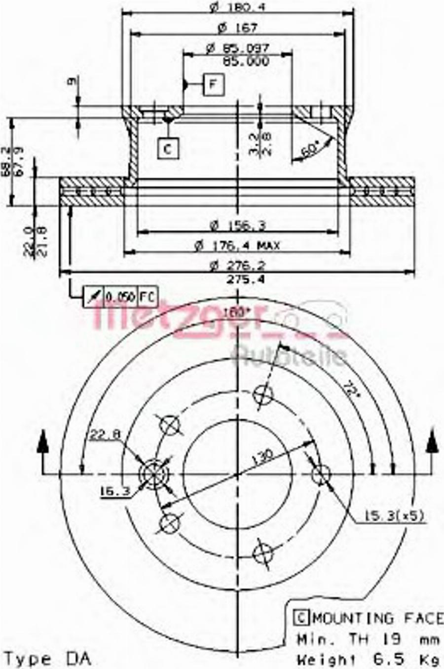 Metzger 24804 E - Disque de frein cwaw.fr