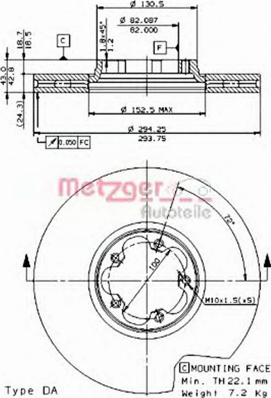 Metzger 24806 E - Disque de frein cwaw.fr