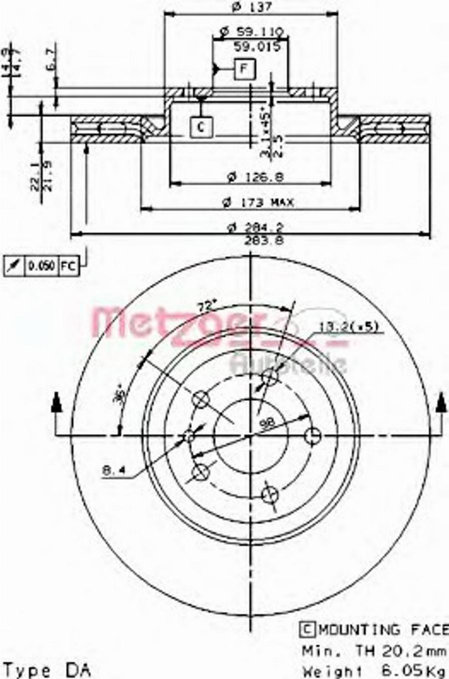 Metzger 24243V - Disque de frein cwaw.fr