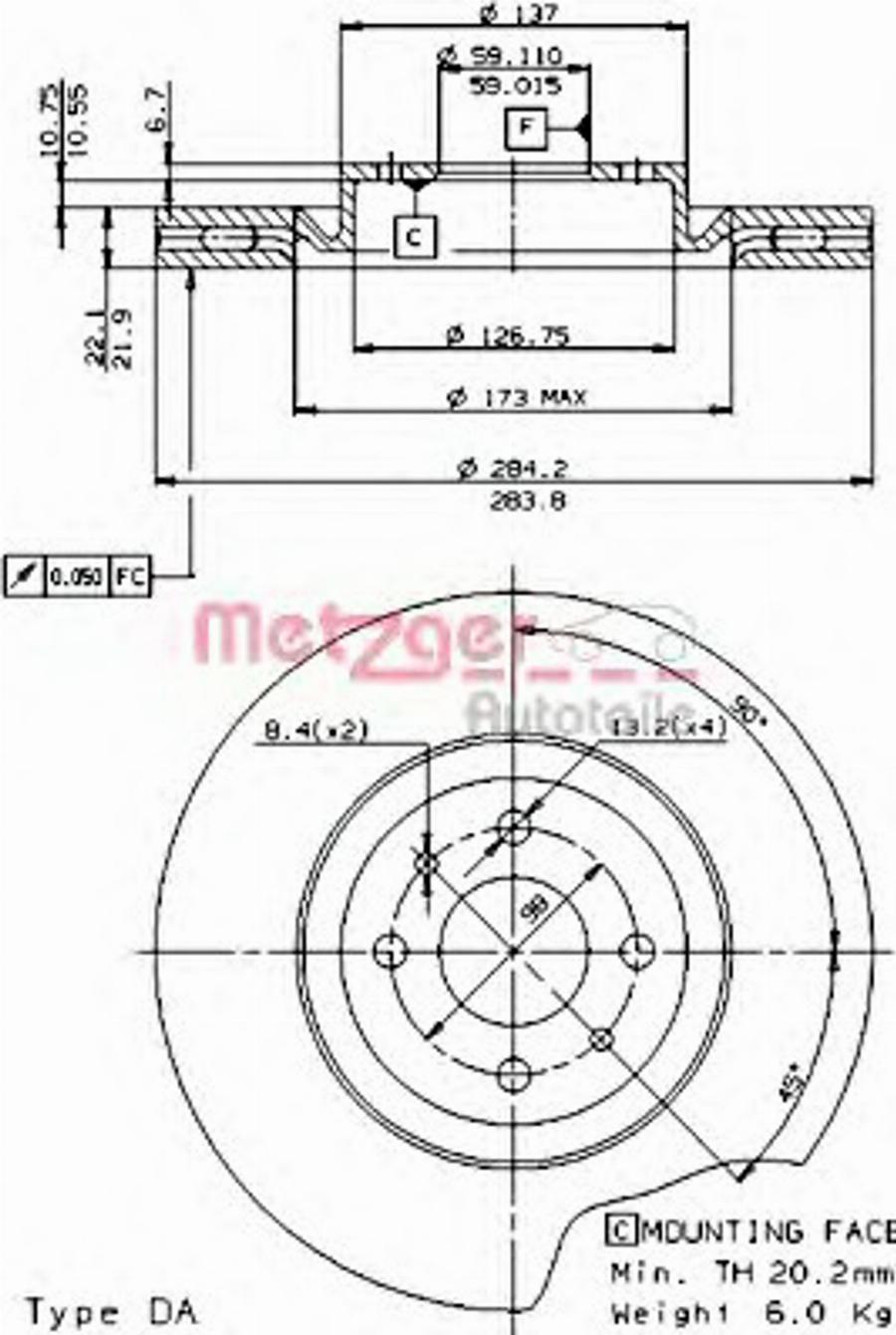 Metzger 24273E - Disque de frein cwaw.fr