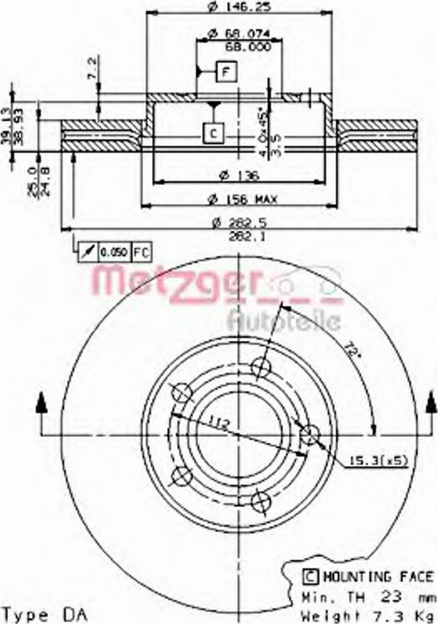 Metzger 24714 - Disque de frein cwaw.fr