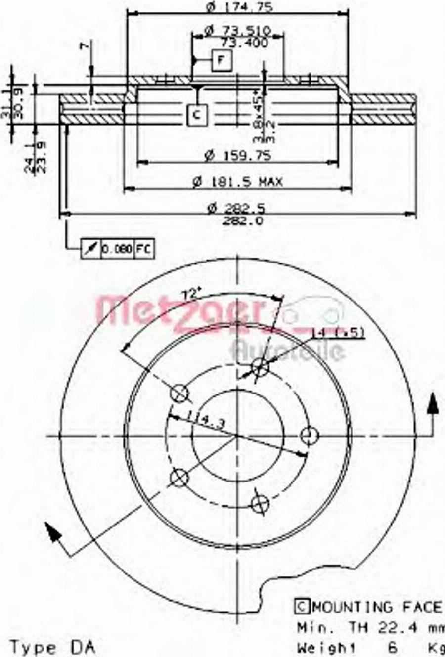 Metzger 24727E - Disque de frein cwaw.fr